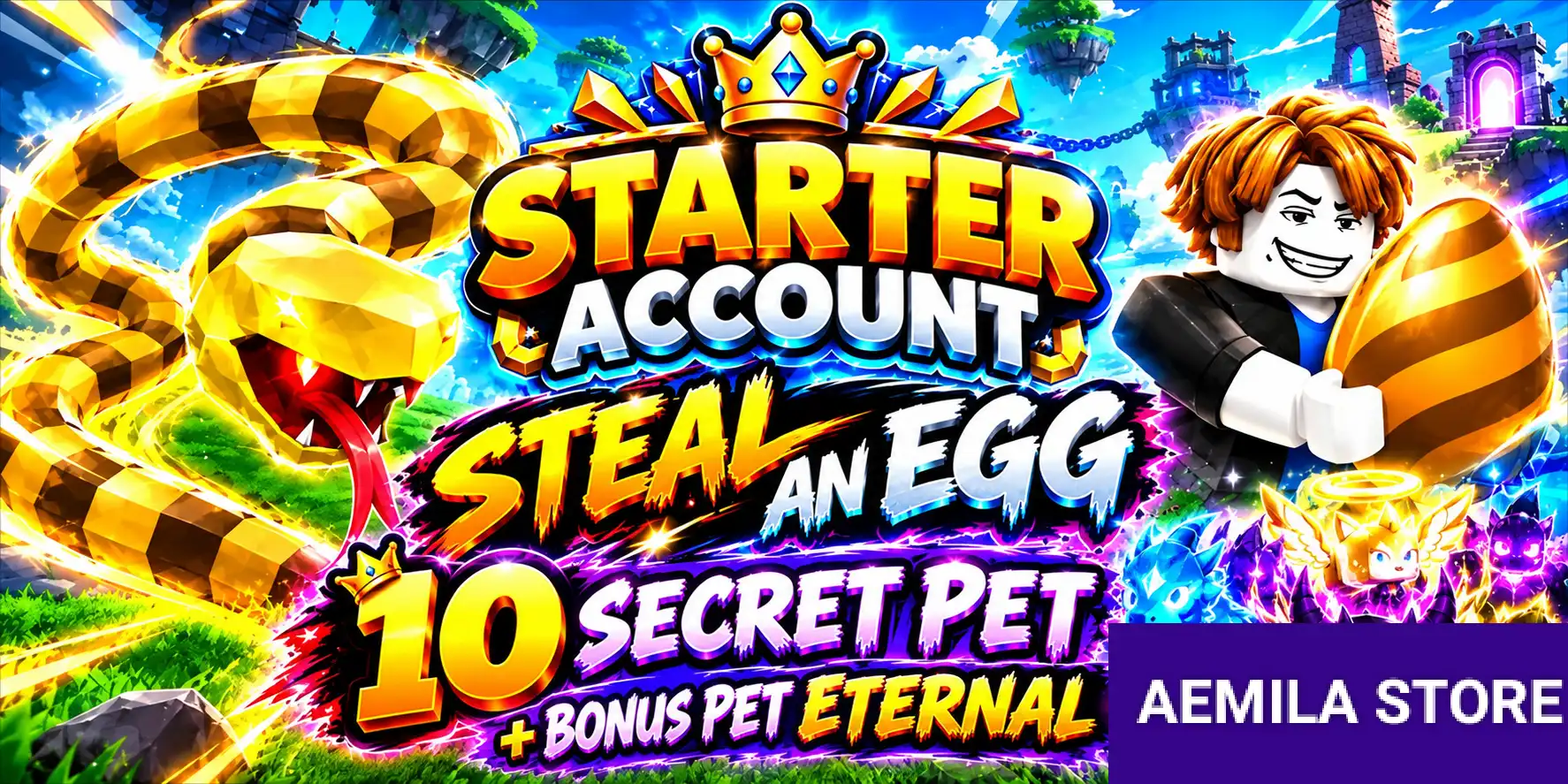 Compte ROBLOX Steel an Egg 10 animaux secrets + animal éternel en bonus
