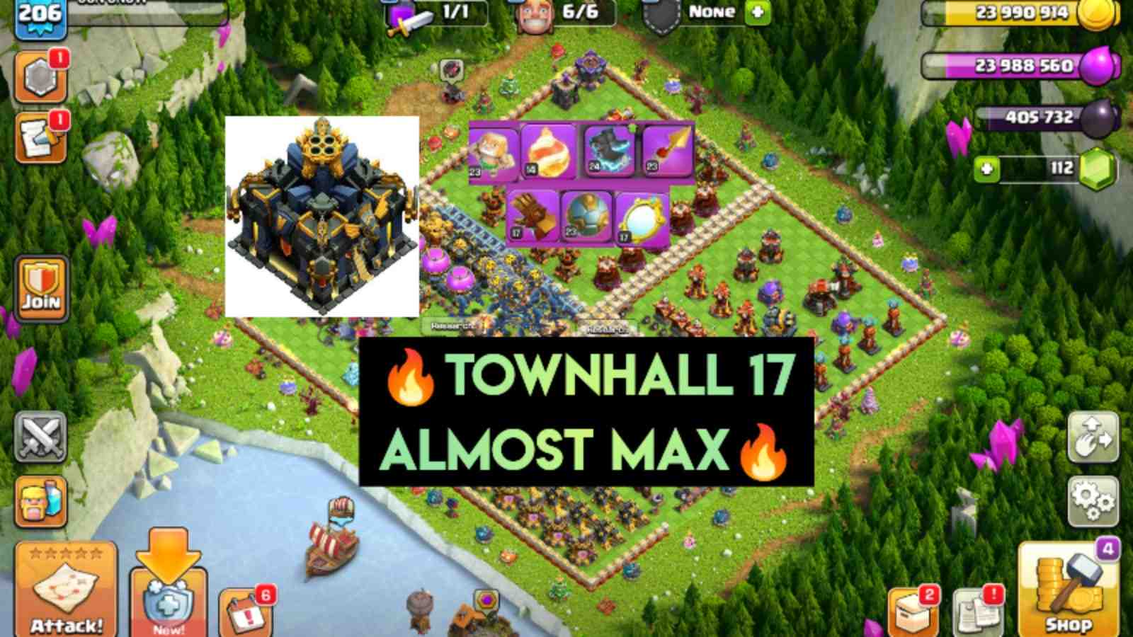 Clash of Clans-🔥TOWNHALL 17 - প্রায় সর্বোচ্চ✅ বিরল (7+ এপিক সরঞ্জাম) হিরো - BK 67, AQ 90, MP 46, GW 55, RC 41 - প্রিমিয়াম অ্যাকাউন্ট সীমিত স্টক