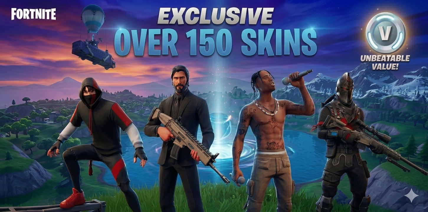 [PC / Xbox / PSN]🎮✨ 150+ Skins Premium Fortnite Account | Clean Locker | Ready to Play 🎮✨