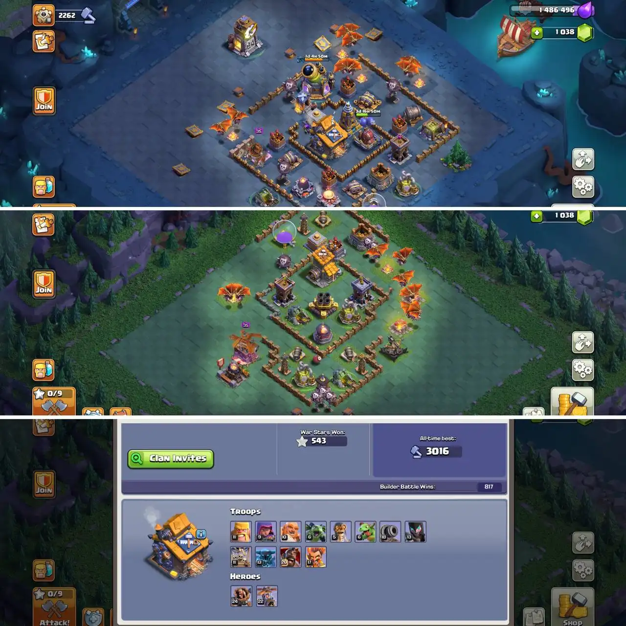 6-Builder, Palitan ng Pangalan Oo (20% Limitadong Diskwento) Magaling na TH16, Antas 171 | BK60, Q75, MP42, W50, RC17 | BH10, 500+ WS, Mataas na Bayani |