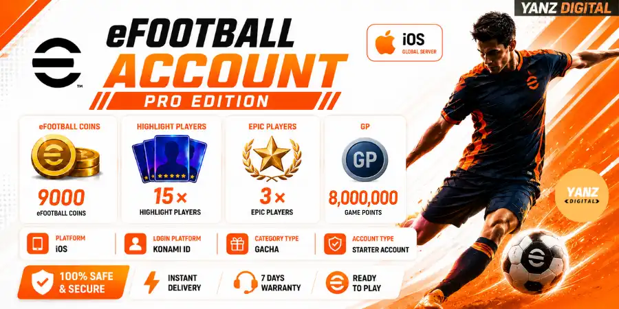 [iOS]  Account eFootball | 9000 Coins + 15 Highlight Players + 3 Epic + 8M GP- Pro Edition