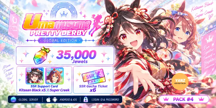 Account Umamusume  | 35000 Jewels + Kitasan Black x5 + Super Creek + 6 SSR Ticket