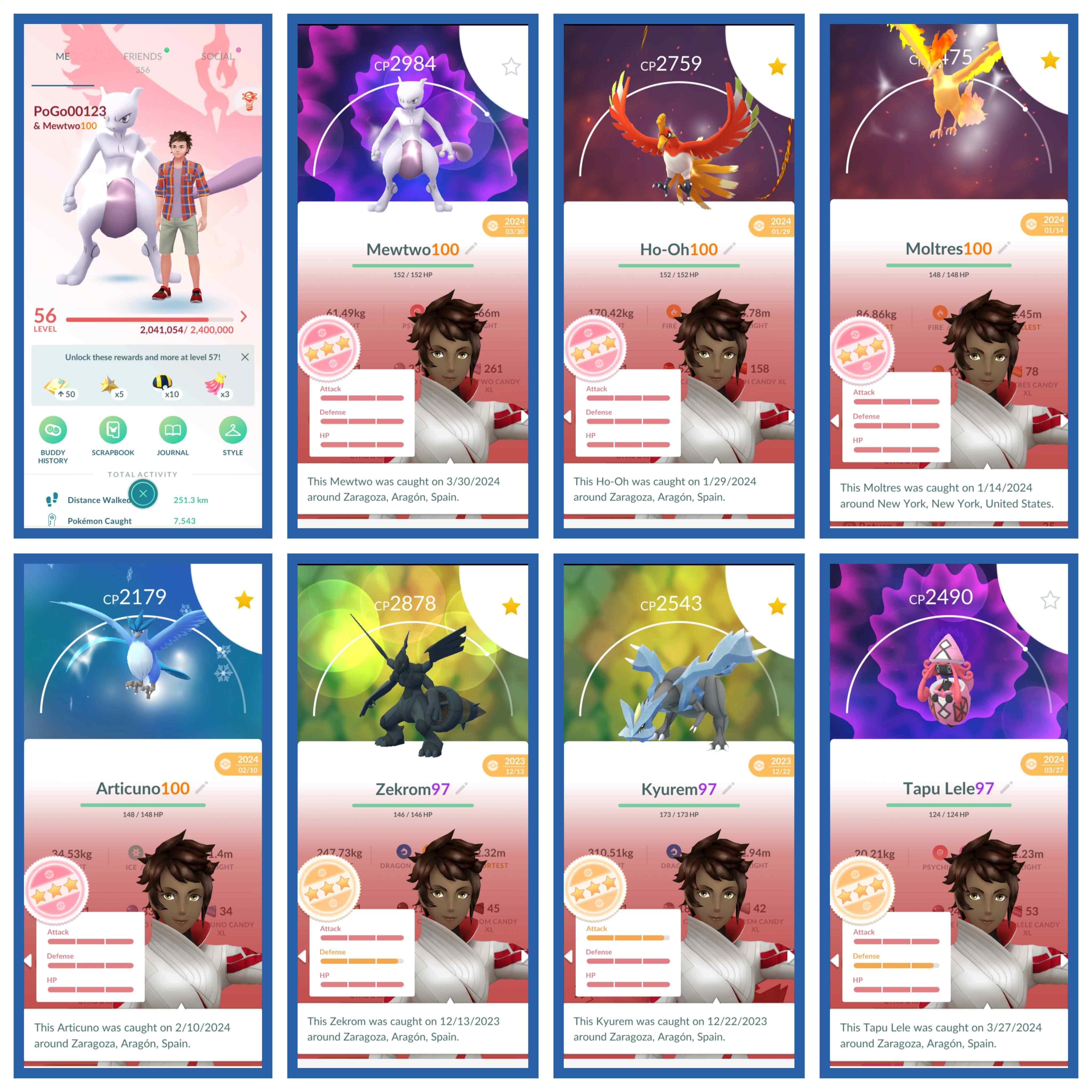 المستوى 56 | 2023 | 5 هاندو أسطوري | 2 هاندو MEWTWO, ARTICUNO, MOLTRESS, HO-OH | 340 أسطوري | 22 أسطوري لامع | 151 لامع | 68 4*