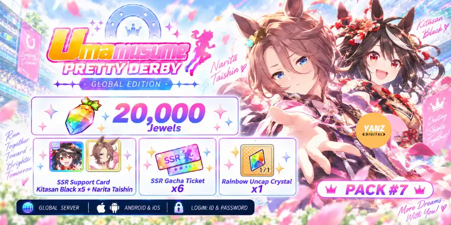 Umamusume Konto | 20000 Juwelen + Kitasan Black x5 + Narita Taishin + 6 SSR-Ticket + 1 Rb Uncap Crystal