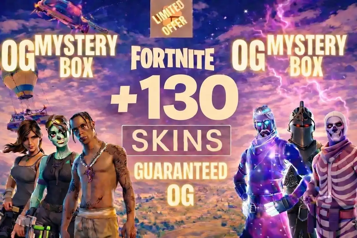 ⚡130-600 صندوق ألغاز skins OG مكدسة ⚡ ✅ مضمون الحصول على +1 من هذه | Travis Scott | Galaxy | OG Calamity | Ikonik | Black Knight | Rogue Agent