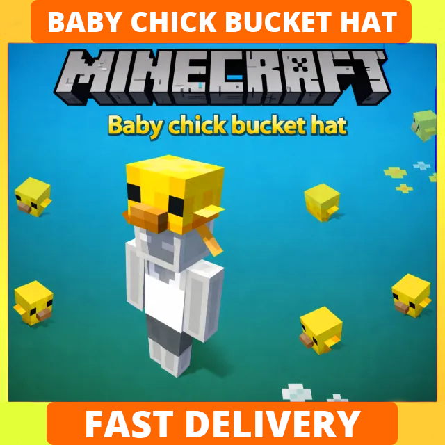 Minecraft - Baby Chick Bucket Hat CÓDIGO (Java y Bedrock) - Entrega Rápida