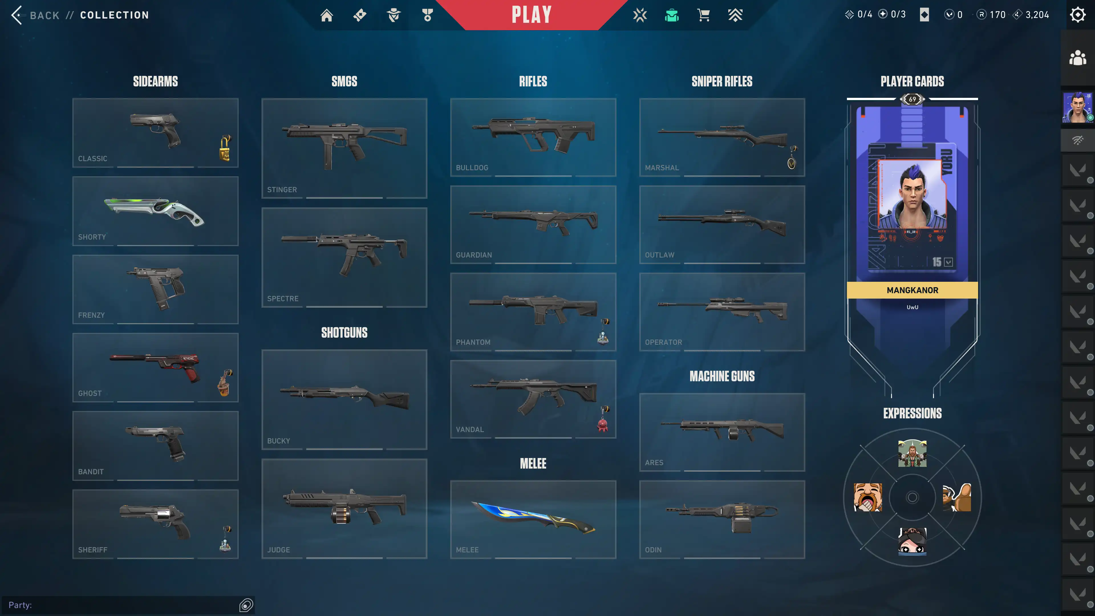 Valorant - rang klaar - AP - 3 skins - LV 69