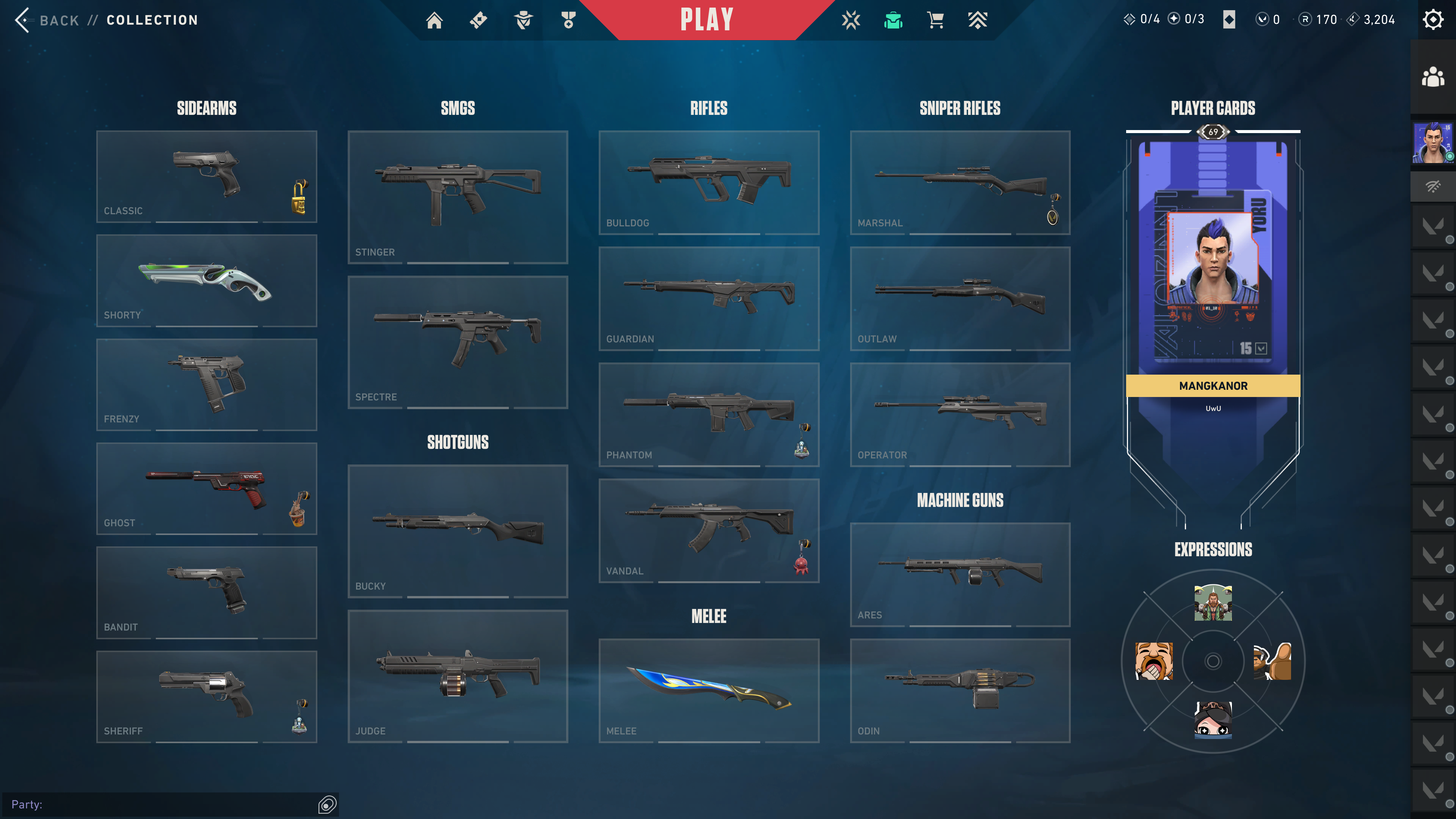 Valorant - rank ready - AP - 3 Skins - LV 69