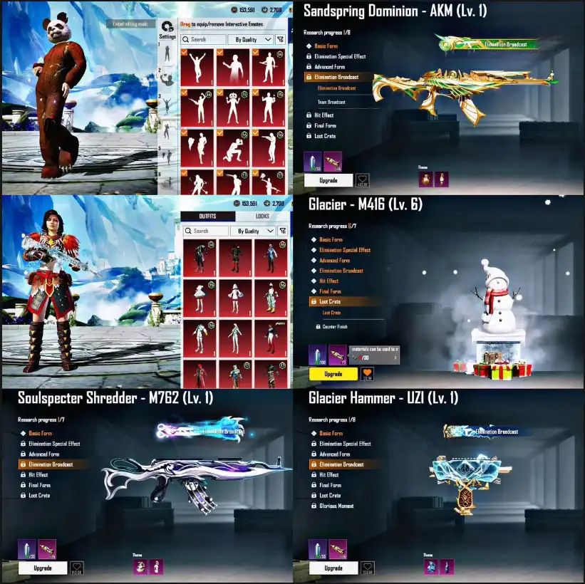 40 MYTHIC | M416 GLACIER LV6 | 18 GUNLAB | MALANG SET | OP INVENTORY