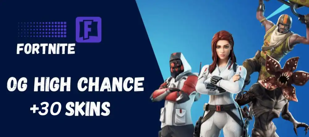 +30スキン、レアまたはスーパーレア（Black Knight、Renegade Raider、Ikonikなど）、フルアクセス