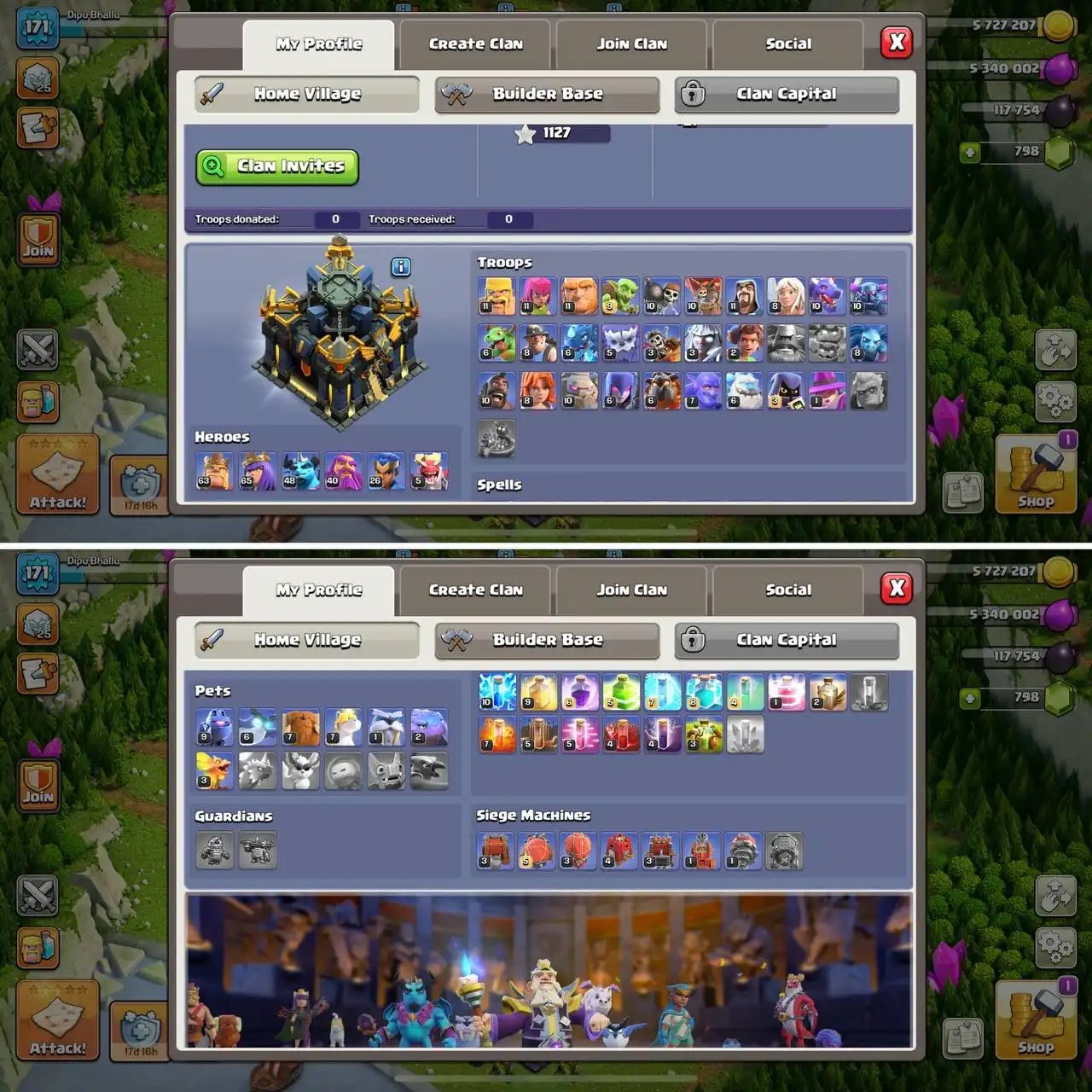 RAREST Australia Region, 6x Strong Epic (69% Limited Time Off) Cheapest TH17 | BK63, Q65, MP48, W40, RC26, DD5 | BH10, 1100+ WS, Legendary Skin