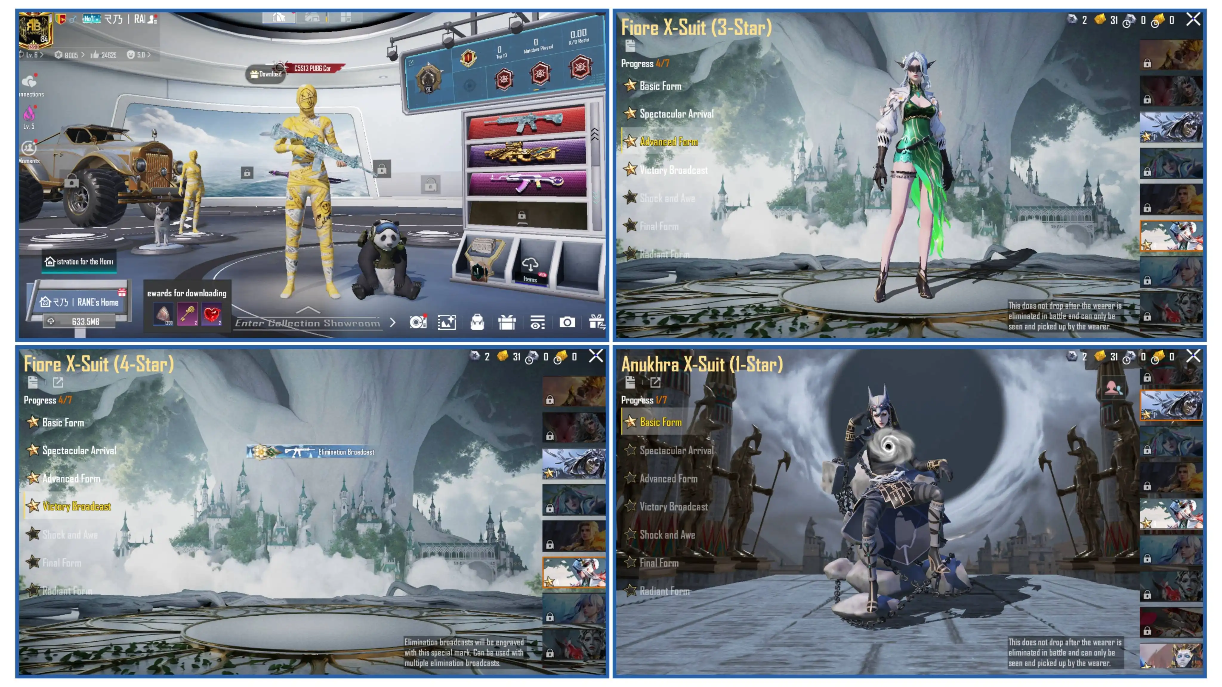 FIORE X SUIT LEVEL 4 | MUMMY |  47 UPGRADABLE WEAPONS- 11 KILL MESSAGE | M416 GLACIER MAX | 104 MYTHIC FASHION |