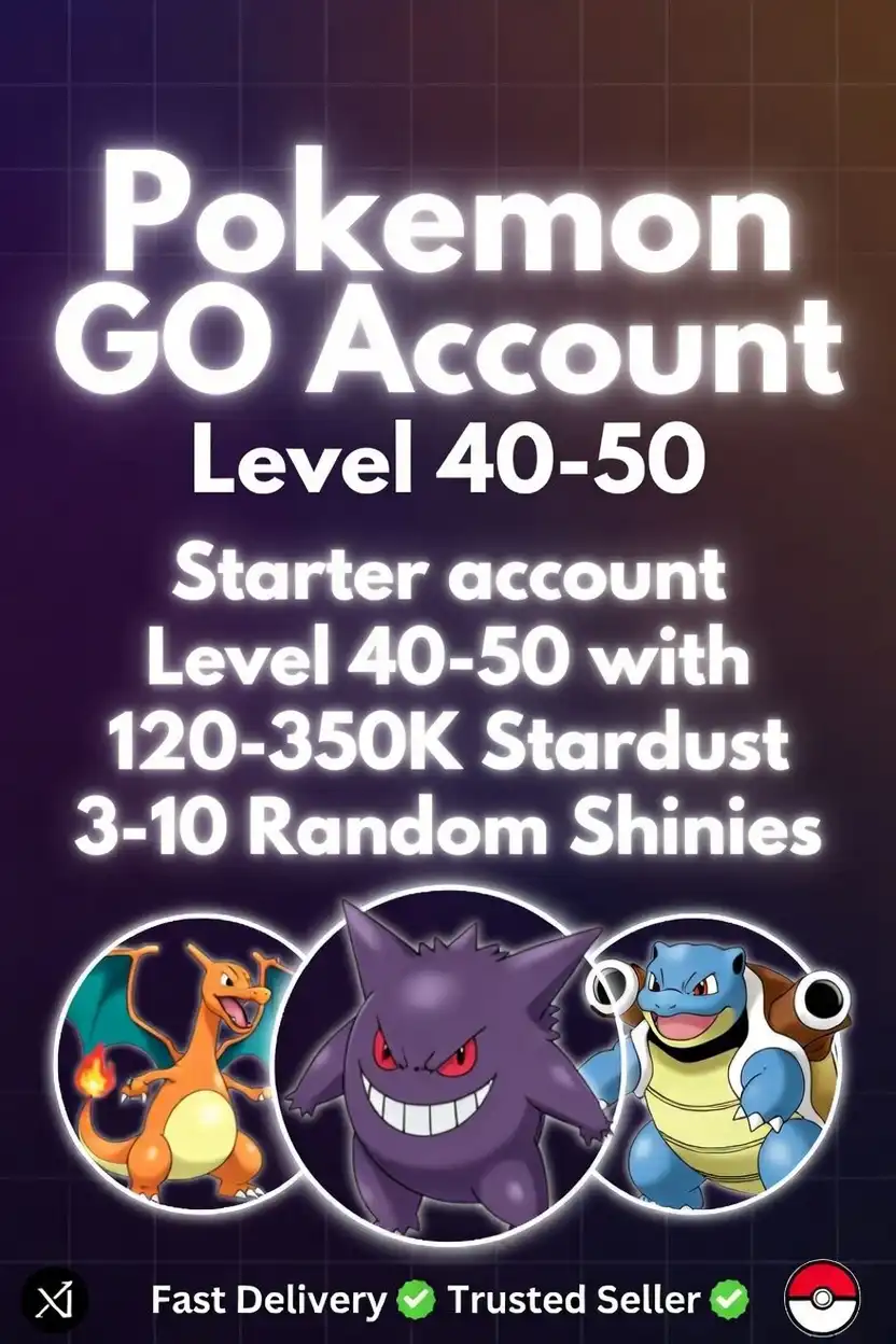 POKEMON GO COMPTE NIVEAU 40 - 50 | 120 - 350K POUSSIÈRE D'ÉTOILE | 3-10 SHINY ALÉATOIRES | COMPTE DÉBUTANT