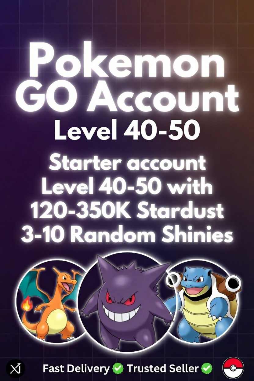 POKEMON GO حساب مستوى 40 - 50 | 120 - 350K غبار نجمي | 3-10 لامع عشوائي | حساب مبتدئ