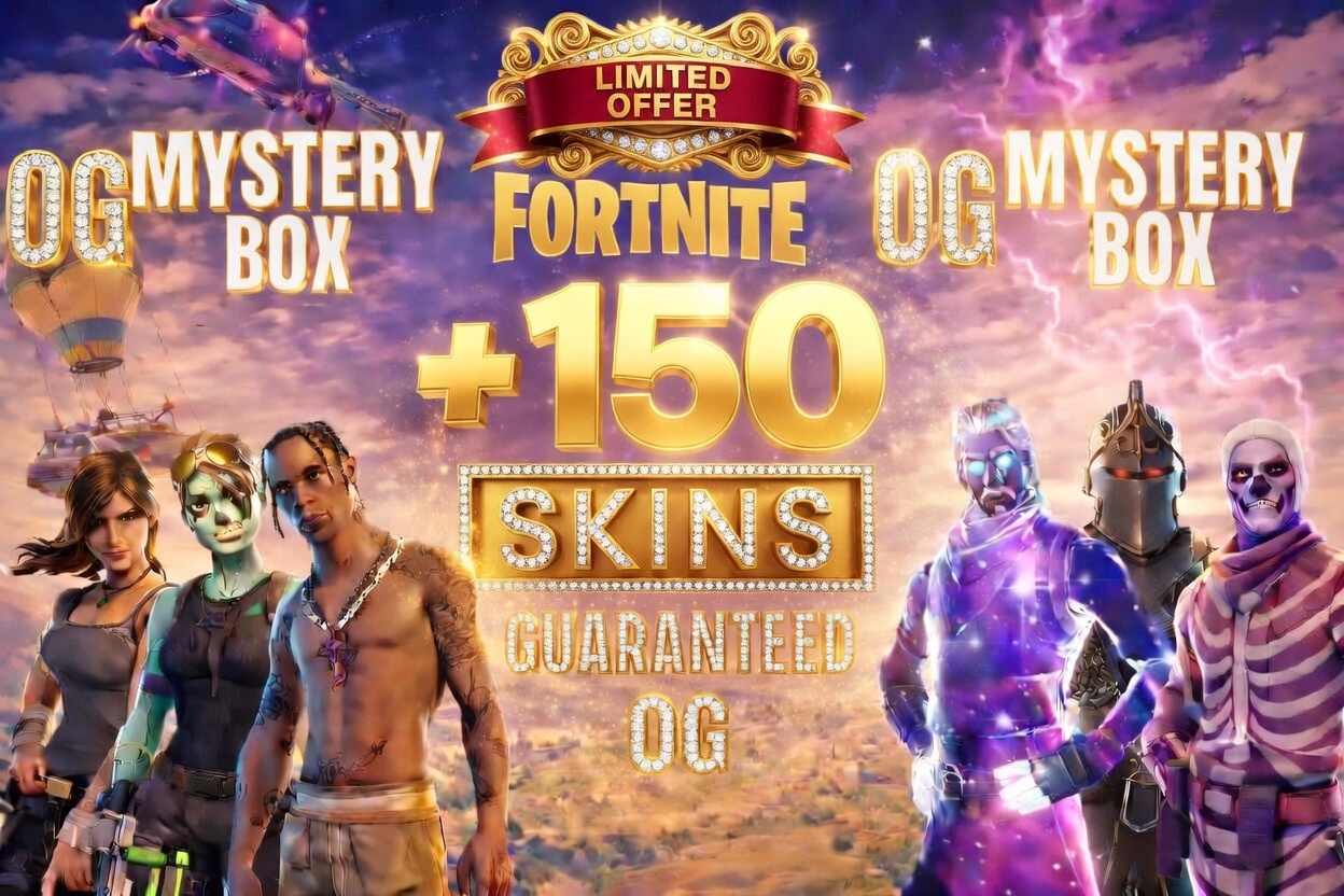 ⚡150-600 OG STACKED SKINS MYSTERY BOX ⚡ ✅ Guaranteed to get +1 of these | Wild Cat | Galaxy | OG STW | Ikonik | Black Knight | Travis Scott | OG Calamity|