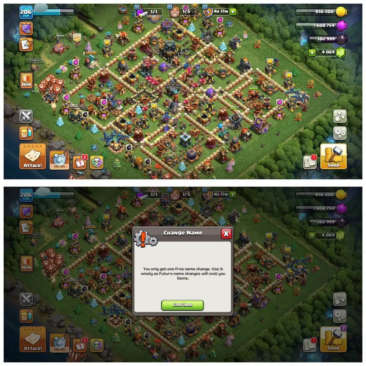 TH17 Bijna Max ID ⚡️ 7 Epische Uitrustingen ⚡️ XP-206 ⚡️ Held 69-92-56-33-24-7 ⚡️ Gratis Naamwijziging ⚡️ Magische Items ⚡️ 274 CWL Medailles ⚡️ OP Lab ⚡️ Directe Levering 🚚