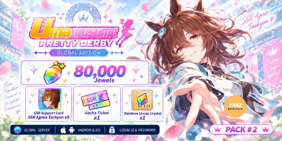 Umamusume Konto | 80000 Juwelen + SSR Agnes Tachyon x5 + 1 Ticket + 1 Rb Uncap Crystal