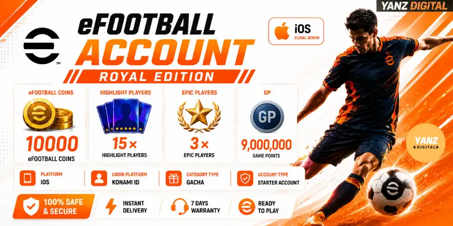 [iOS]  Account eFootball | 10000 Coins + 20 Highlight Players + 3 Epic + 9M GP- Royal Edition