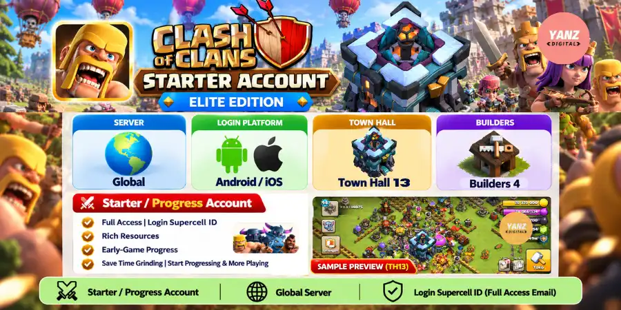 [Global] Cuenta de inicio Clash of Clans | Ayuntamiento 13 + Constructores 4