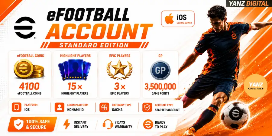 [iOS]  Account eFootball | 4100 Coins + 15 Highlight Players + 3 Epic + 3.5M GP- Standard Edition