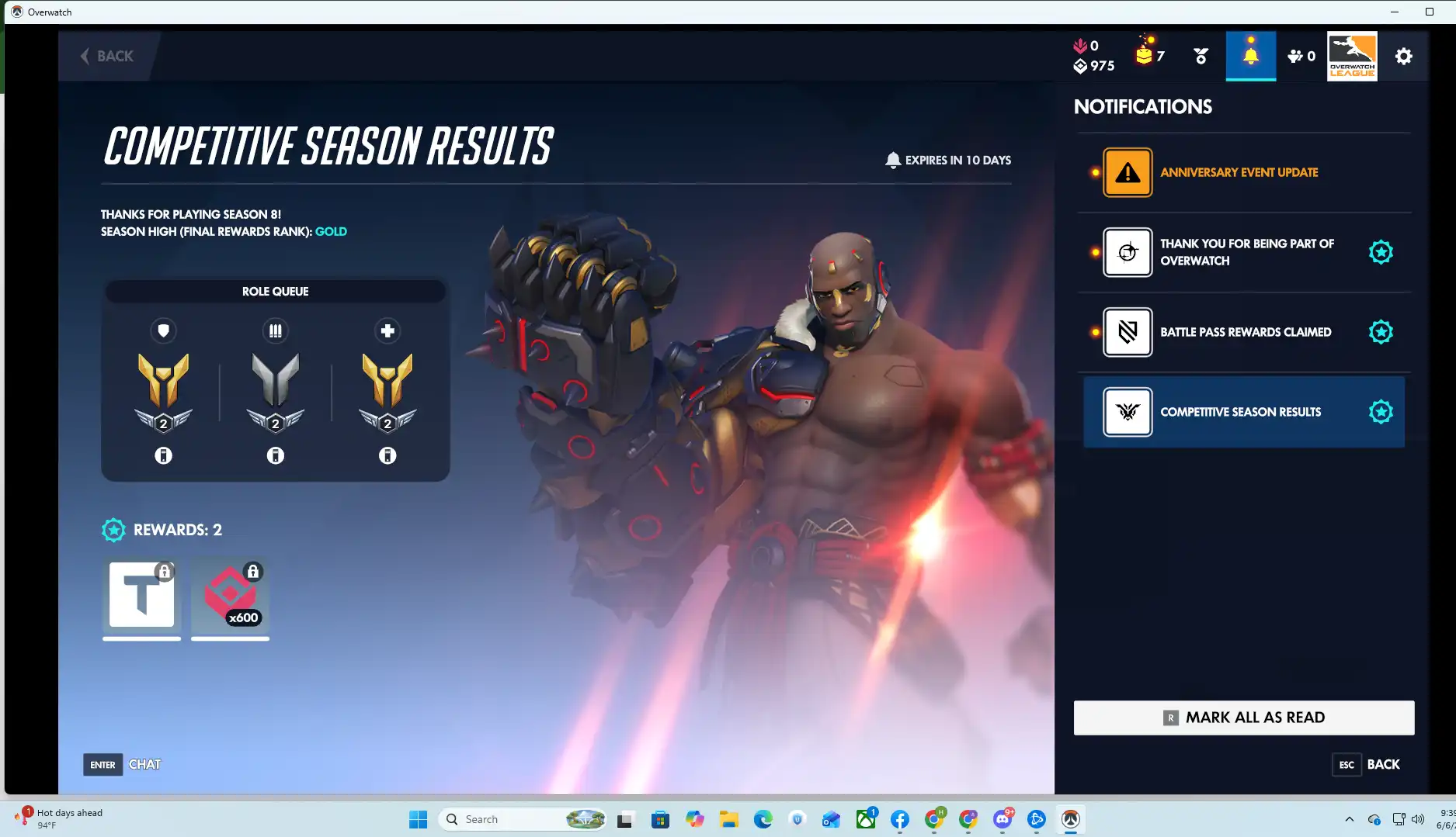 Overwatch 2 Dublu Aur DPS Argint Nivel 96 Livrare Instantă Acces Complet