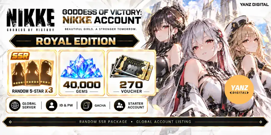 [Global] Účet Goddess of Victory: Nikke | Náhodné 5 hviezdičiek x3 + 40000 drahokamov + 270 poukaz