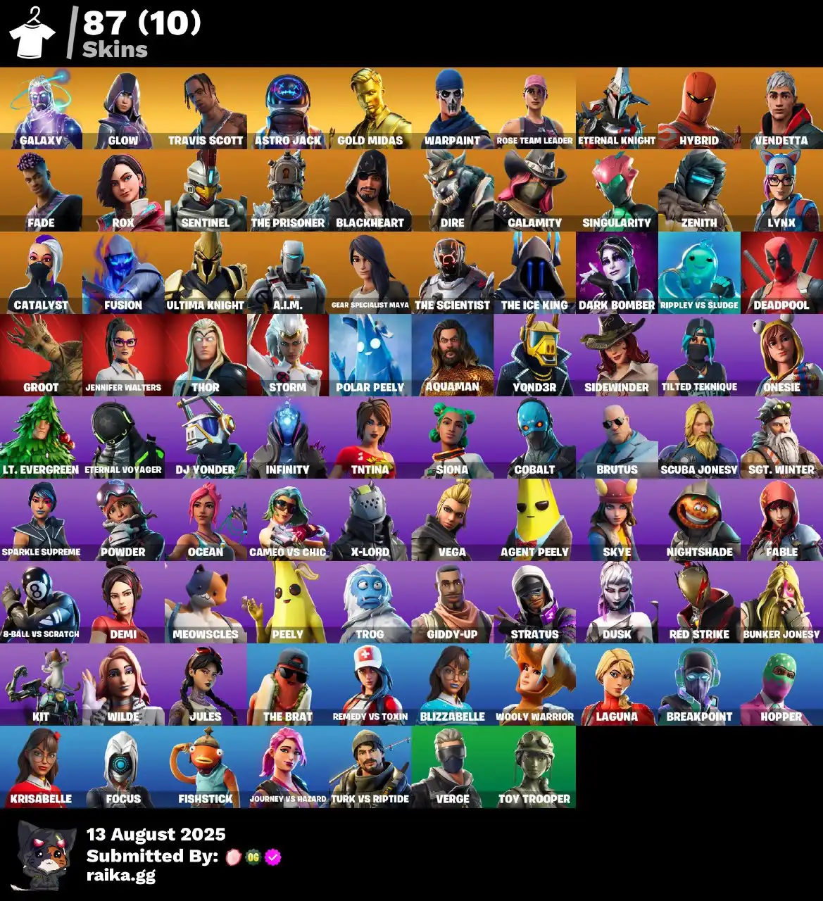 [PC/XBOX/Nintendo] 87 skin | OG STW | Galaxy | Travis Scott | Glow | Astro Jack | Gold Midas | Cactus Jack | Galactic Disc | Astroworld | Stellar Axe