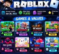 💎 [ROBLOX] | 📅 28 de enero de 2023 | 💸 11.032 Robux gastados | 🎒 Valor del inventario: 527 | 🌟 5 artículos fuera de venta | 🌱 Grow a Garden ⸱ 3.180 R$ | ⚡ Entrega instantánea