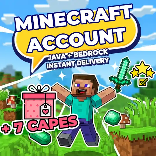 Minecraft Java et Bedrock + Bonus : 7 Capes (Compte Accès Complet Officiel / Livraison Instantanée)
