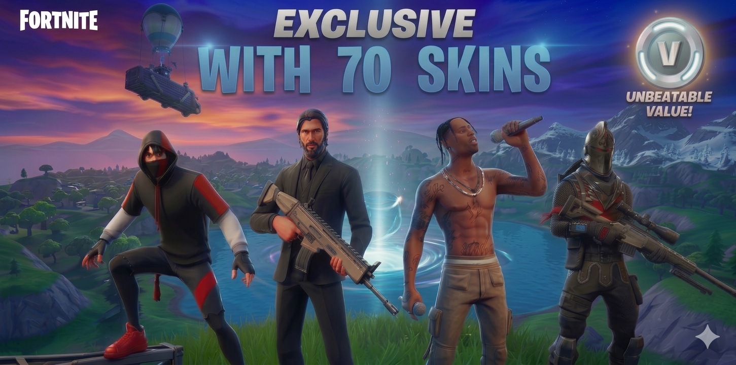 [PC / Xbox / PSN]🎮✨ 70+ Skins Premium Fortnite Account | Clean Locker | Ready to Play 🎮✨