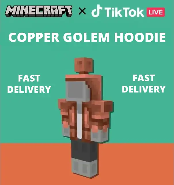 Minecraft - Copper Golem Hoodie CODE (Java & Bedrock) - Livraison Rapide
