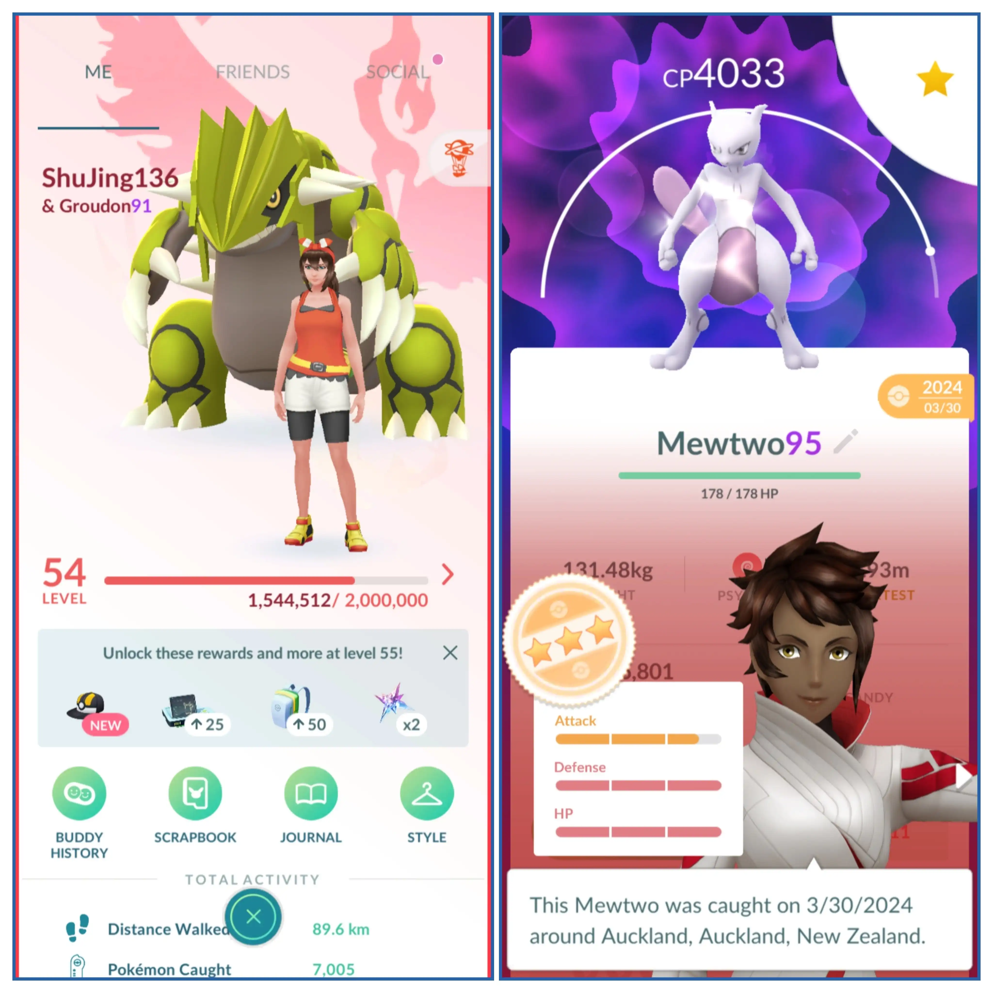 레벨 54 | HUNDO TAPU LELE + 95 IV MEWTWO | 91 IV 샤이니 GROUDON | 85 전설 | 22 샤이니 | 1.2M 스타더스트