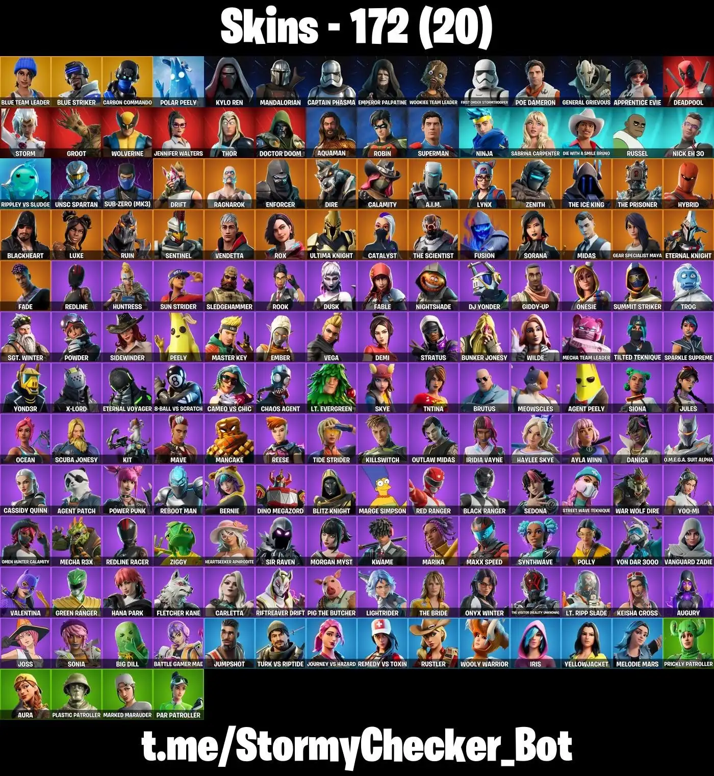 172 skin ⭐ Sabrina Carpenter ⭐ Bruno Mars ⭐ Superman ⭐ Midas ⭐ Starwars ⭐ Marvels ⭐ Piede di porco ⭐ Astroworld Cyclone ⭐ Rage ⭐ Tidy ⭐ Orange Justice ⭐ FA