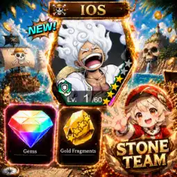 2 EX 👑 Luffy 👑 Rob Lucci 💎 5000 Gems ✨ 1000 Gold Fragments 🎮 IOS Only
