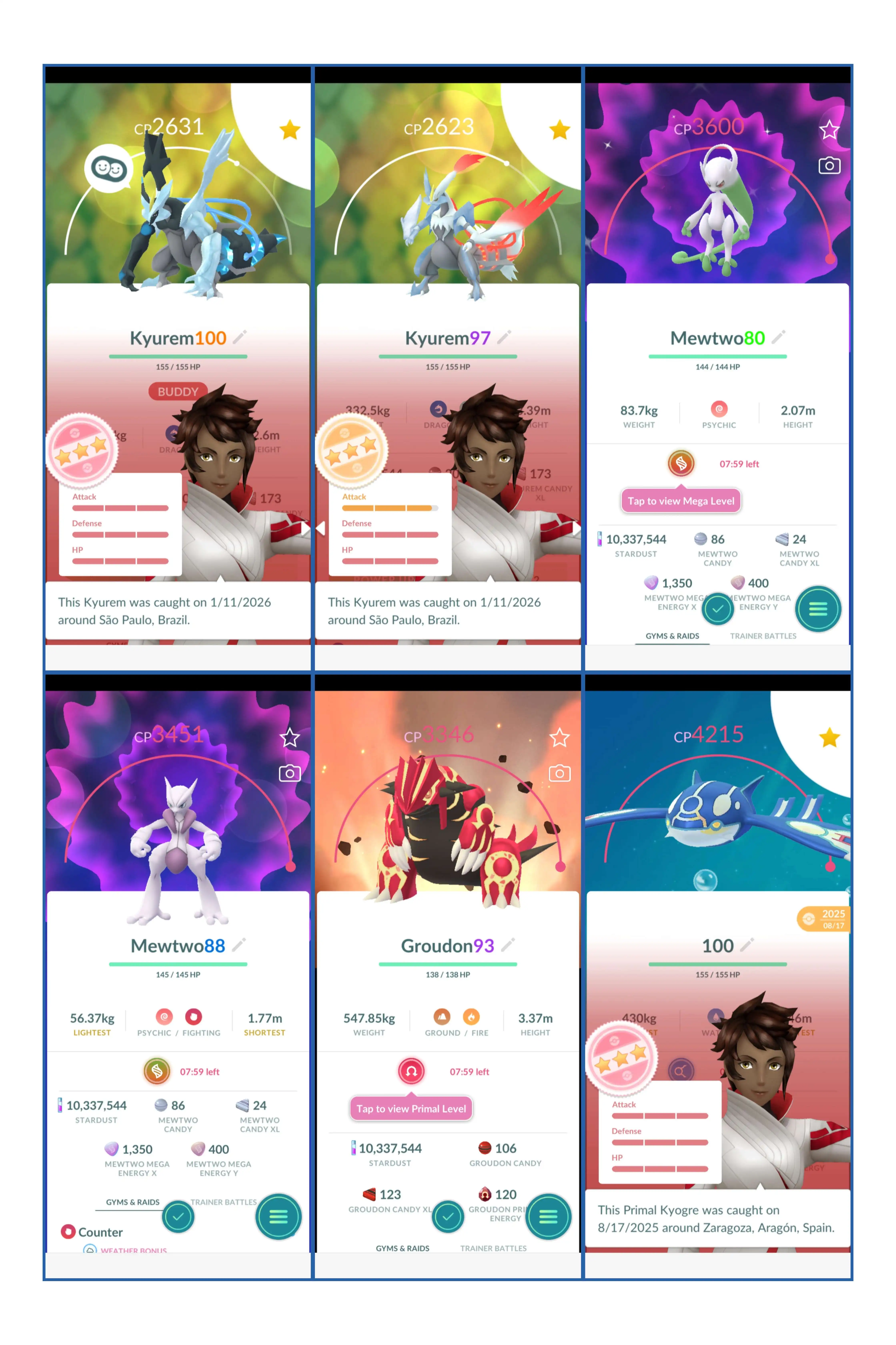 LEVEL 71 | ETERTUS | 516 Leggendario - 24 Shiny - 17 IV Perfetto | Shiny Mega Mewtwo Y + Mega Mewtwo X | Primal Kyogre + 100IV Primal Groudon | Necrozma