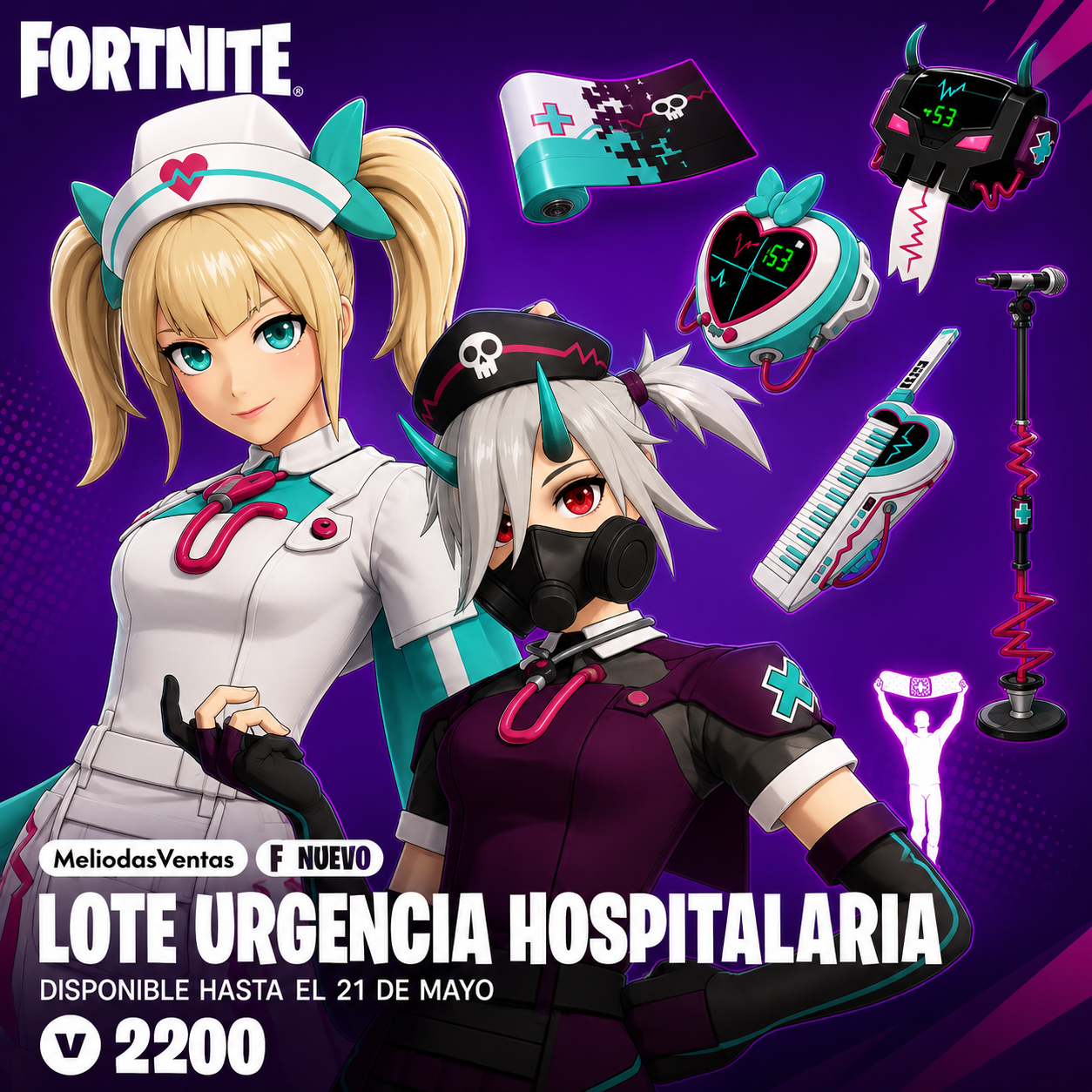 Komplettes Notfallkrankenhaus-Set | 2.200 V-Bucks