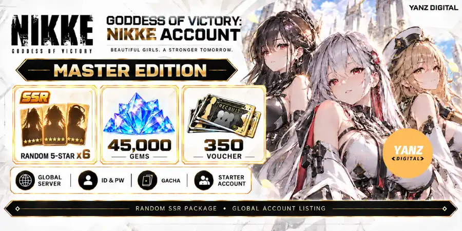 [Global] Účet Goddess of Victory: Nikke | Náhodné 5-hviezdičkové x6 + 45000 drahokamov + 350 poukaz