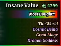 Sailor Piece - Valore Pazzesco (The World + Cosmic Being + Great Mage + Dragon Goddess) [4299R]