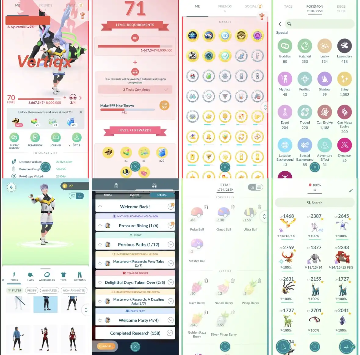 CHEAP Old ACC Level 70 92M XP w/Pose!13xHundoLegend inc.DuskMane,etc!Eternatus,Clone,ShinyCelebi,Keldeo,Meloetta,ShinyBG,GalarBirds,Gigan,etc!